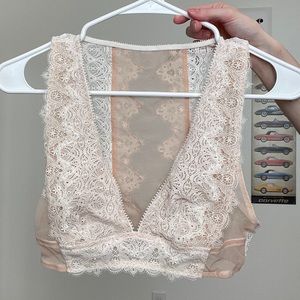 White and nude bralette